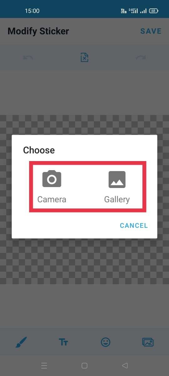Choose File Either Camera Or Gallery 