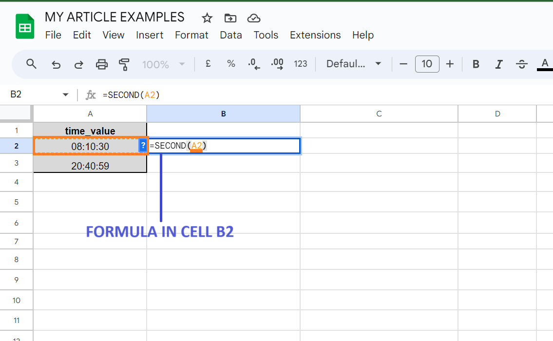 Select A Cell And Enter The Function